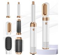 Airbrush Hair Styler 6 in 1 Hair Styler MogaWave Airstyler with Warm Air Brush, Hair Dryer Brush, Round Brush Hair Dryer, Car Air Curler, Air Styler for Styling, Volumising, Curling and Straightening