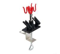 Airbrush Holder Stand Clamp for Gravity-Fed and Siphon-Fed Airbrushes, Tool Rack with Pivoting Arm and Side Regulator Shelf, S