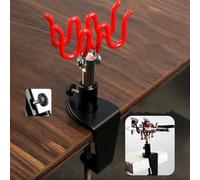 Airbrush Holder Stand, Steel Clamp-on Bracket for 2 Brushes, Pivot Design with C-Shape Clamp up to 55mm Table Thickness, for Gravity-Fed and Siphon