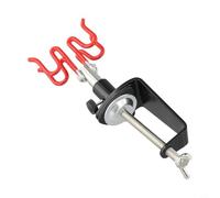 Airbrush Holder Stand with Pivoting Clamp, Metal Bracket for 2 Brushes, Adjustable Rack for Gravity Siphon Trigger Airbrushes, Fits Table Edge u