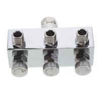 Airbrush Hose Airflow Control Manifold Splitter, Quick Connect 3-Way | Metal Construction, Integrated Valves, 6.8x5.7x3.4cm, Portable Fitting for Compressors and Compatible Hoses