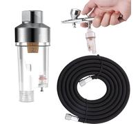 Airbrush Hose Kit with Airbrush Filter, 1.8 Meter Black Air Hose with Standard 1/8 Size Fittings on Both Ends, Water Seperator for Spray Painting