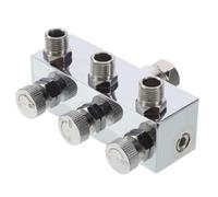 Airbrush Hose Metal Adapter Quick Connect 3-Way Manifold Splitter | Integrated Control Valves, Lightweight Portable Design, Silver Finish, Suits Compressor Setups and Air Hose Manifolds