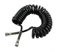 Airbrush Hose PU Spiral 1/8 Inch Connection Air Hose 3 Metres Flexible for Compressor and for Gun Spiral Air Hose 1/8 for bsp Socket on Both Sides Black Compressed Air Hose PU Material