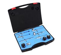 Airbrush Kit - Precision Dual Action Gravity Painting Gun with 0.2/0.3/0.35/0.5mm Needles, 2 Fluid Cups for Makeup, Nail Art, Model Coloring, Cake Decorating
