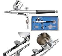 Airbrush Kit Set, AILHOMEWELL Airbrush Gun Dual Action Air Brush Gravity 1/4 oz Fluid Cup, 0.3mm Needle, Cost-Effective Air Brush Set Makeup Nail Art Painting Model Coloring Cake Decor