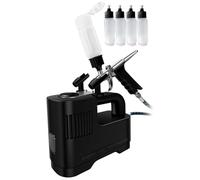 Airbrush Kit with Air Compressor, High Pressure, Automatic Start/Stop, Non-Clogging, 5 Spray Bottles, Ideal for Modeling, Painting, Nails, and Makeup