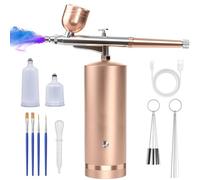 Airbrush Kit with Compressor - 48PSI Rechargeable Cordless Non-Clogging High-Pressure Air Brush Set with 0.3mm Nozzle and Cleaning Brush Set for Nail Art, Makeup, Painting, Cake Decor