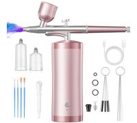 Airbrush Kit With Compressor 48PSI Rechargeable High Pressure Air Brush Set Cordless Airbrush Kit with 0.3mm Nozzle for Painting,Nail Art, Cake Decor,Makeup,Modeling (Pink)
