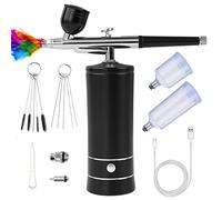 Airbrush Kit with Compressor, Air Brush Gun Rechargeable Portable High Pressure Air Brushes with 0.3mm Nozzle and Cleaning Brush Set for Painting, Tattoos, Nail, Makeup, Art, Cake Decorating
