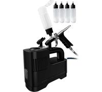 Airbrush Kit with Compressor and Automatic Start/Stop, Includes 5 Spray Bottles for Painting, Makeup, and Cake Decorating