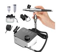 Airbrush Kit with Compressor - High-Pressure Set with 0.3/0.5mm Nozzles and Adjustable Air Pressure for Cake Decorating, Makeup, Nail Art, and Craft Painting