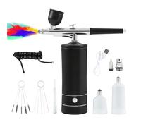 Airbrush Kit with Compressor, Portable Rechargeable Cordless High-Pressure Air Brush Set with 0.3mm Nozzle and Cleaning Brush Set for Nail Art, Makeup, Painting, Cake Decor, Model Painting