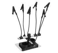 Airbrush Model Holder Spray Gun Bracket Model Standing Base Six Alligator Clip Stand with 6 Airbrushes for Model Painting Holding Displaying