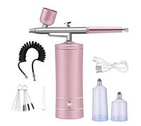 Airbrush Nail with Compressor Portable Air Brush Nail Paint Compressor for Nails Art Cake Painting Craft Airbrush Compressor (Pink Kit)
