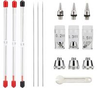 Airbrush Needles Nozzle, Airbrush Accessories 0.2mm, 0.3mm, 0.4mm, 0.5mm Spray Gun Nozzle Needle Tip Replacement Parts for Airbrush Gun