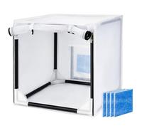 Airbrush Paint Spray Booth,with Filter & Curtain 15 inch Portable Spray Paint Booth Tool, Tool for DIY Projects, White (15inch)