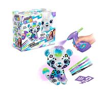 Airbrush Plush AIR 003 Wild Cat, Decorate-Wash-Repeat, 4 Colour Chalk Pens, Battery Powered Airbrush, 100+ Stencils. for Ages 6+, White , Small