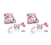 Airbrush Plush Hair’iffic Squish Pals - Customisable Plush Toy with Long Hair | Battery-Powered Airbrush, Washable Chalk Pens, 100+ Stencils & Hair Accessories | Reusable Creative Toy for Kids Ages 6+