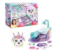 Airbrush Plush Hairiffic Salon - Custom Makeover Kit with Battery-Powered Airbrush, Washable Chalk Pens, Salon Shower, 120+ Stencils & 20+ Hair Accessories | Ages 6+