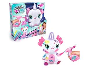 Airbrush Plush Light-Up Axolotl, Decorate Your own Plush, wash Off & Repeat! Light up Magic Horn, Lights up to Show the Axolotl's Feelings, Jam Packed, Fun Filled Gift for Ages 6+