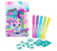 Airbrush Plush Refill Kit, 5 Colours included + New Stencil Styles, Endless fun to Create, Wash and Repeat