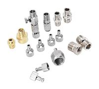 Airbrush Quick Disconnect Fitting Connector Set, Air Brush Kit Spray Gun Disconnect Adapter Set 15 Pieces Airbrush Adapter Set for Air Compressor and Airbrush Hose