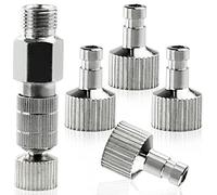 Airbrush Quick Release Coupling Disconnect Adapter Kit, 5-Piece 1/8 Inch Female Connectors and Male Adapters with Adjustment Control Valve for Air Compressor and Airbrush Hose