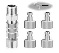 Airbrush Quick Release Coupling Disconnect Adapter Kit, 5PCS 1/8 Inch Male Fitting Adapters and Female Connector Adjustment Control Valve Airbrush Accessories for Airbrush Hose Air Compressor
