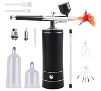 Airbrush Set, Wireless Airbrush with Compressor, Portable Handheld Airbrush Gun, Rechargeable Air Brush for Nail Design, Cake Decoration, Makeup, Tattoo, Modelling Model Colouring