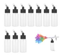 Airbrush Siphon Feed Jar, 10Pcs 30ml PP Airbrush Bottles Jars Dual-Action Siphon Feed Accessories for Dual Action Siphon Spray Guns
