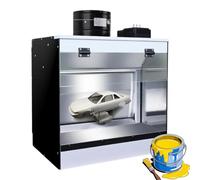 Airbrush Spray Booth, Craft Table Paint Booth with LED Lighting, Waterfall & Water Curtain Exhaust for Model, Cake, Nail Art, and Pottery Crafts