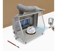 Airbrush Spray Booth Kit with LED Lights & Water Pump - Portable Model Painting Workbench for Crafts, Hobbies, Cakes, T-Shirts