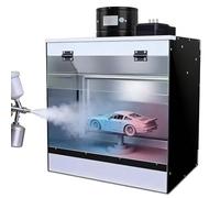 Airbrush Spray Booth Kit with Waterfall Water Curtain & LED Lighting, for Model Making,Cake Decorating, Nail Art, Pottery & Craft Projects(L (58 * 50 * 40cm))