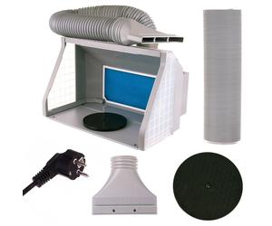 Airbrush Spray Booth TWO FANS Extractor Unit with LED Light and Round Platform