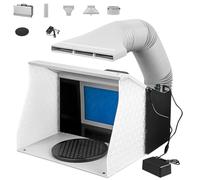 Airbrush Spray Booth, with Adjustable Wind and Bright, LED Lights, Large Space Painting Booth, Double Fans Airbrush Booth with Filter, for DIY Painting Model Craft Cake More