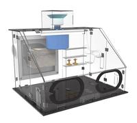 Airbrush Spray Booth with Exhaust Fan and LED Light for Model Art Craft Painting, Portable Paint Station with Filters
