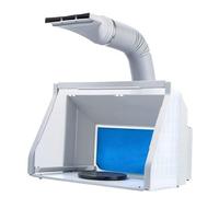 Airbrush Spray Booth with Fume Extractor, Bright Lighting, Adjustable Hose & Revolving Turntable for Art Models and Crafts, Portable Design, Ideal for Artists
