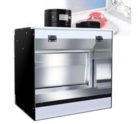 Airbrush Spray Booth with LED Lighting, Hobby Craft Table featuring Waterfall & Water Curtain Exhaust System for Model, Cake, Nail Art, Pottery Crafts - 58x50x40cm