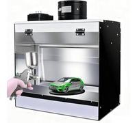 Airbrush Spray Booth with LED Lighting & Waterfall Curtain Exhaust, Compact Paint Station for Model, Shoes, Crafts, Cake, T-Shirt & Hobbies