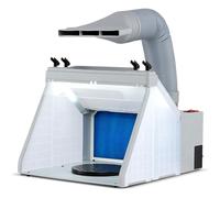 Airbrush Spray Booth with LED Lights, Professional Ventilation Kit for Model Painting, Crafts, Cake Decorating, T-Shirt Design (42x48x36cm)