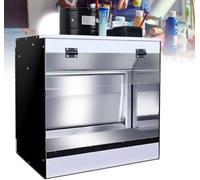 Airbrush Spray Booth with Waterfall Exhaust System, Craft Table Paint Booth with 3 LED Lights 5500K for Models, Cakes, Nails, Craft