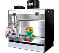 Airbrush Spray Booth with Waterfall Filtration, 5500K LED-Lit Craft Table with Water Curtain Exhaust System, Professional Craft Table Airbrush Booth for Model Cake Nail Art Pottery & Crafts(L)