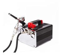 Airbrush System Kit - Portable Mini Compressor with Hose, 2 Brackets, and Battery for Hobby Crafting, Cake Decorating, and Tattoos