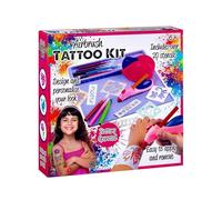 Airbrush Tattoo Kit Kids - Tattoo Maker For Kids - Resuable Glitter Tattoo Set With 20+ Stencils Battery Operated Easy To Apply Safe Non-Toxic Creative Fun Gift (PINK)