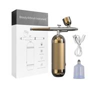 Airbrush with Compressor Painting Mini Spray Gun for Modeling Craft Portable Wireless Paint Precise Control(Gold)