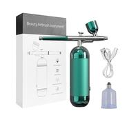 Airbrush with Compressor Painting Mini Spray Gun for Modeling Craft Portable Wireless Paint Precise Control(Green)