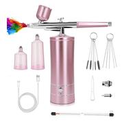 Airbrushes Kits with Compressor 30PSI Cordless Air Brush 0.3mm Nozzle Rechargeable Hand Airbrushes Set for Painting