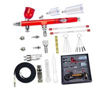 Airbrushing Kits Airbrushing with 4Pcs Nozzle Set 0.2/0.3/0.5mm Double Action Gravitational Feed Air Brush for Art Professional for Model Building
