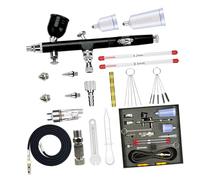 Airbrushing Kits Double Action Airbrushing with 0.2/.3/.5mm Needle Nozzle Set and Gravitational Feed Fluid Cup Air Brush Compressor for Artists
